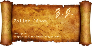 Zoller János névjegykártya
